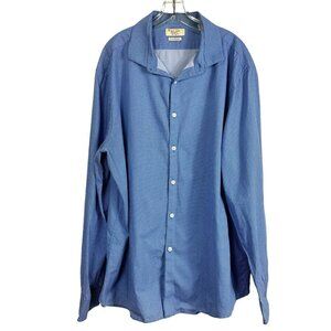 Penguin Blue Button Down Long Sleeve‎ Shirt 17 1/2 36/37 100% Cotton